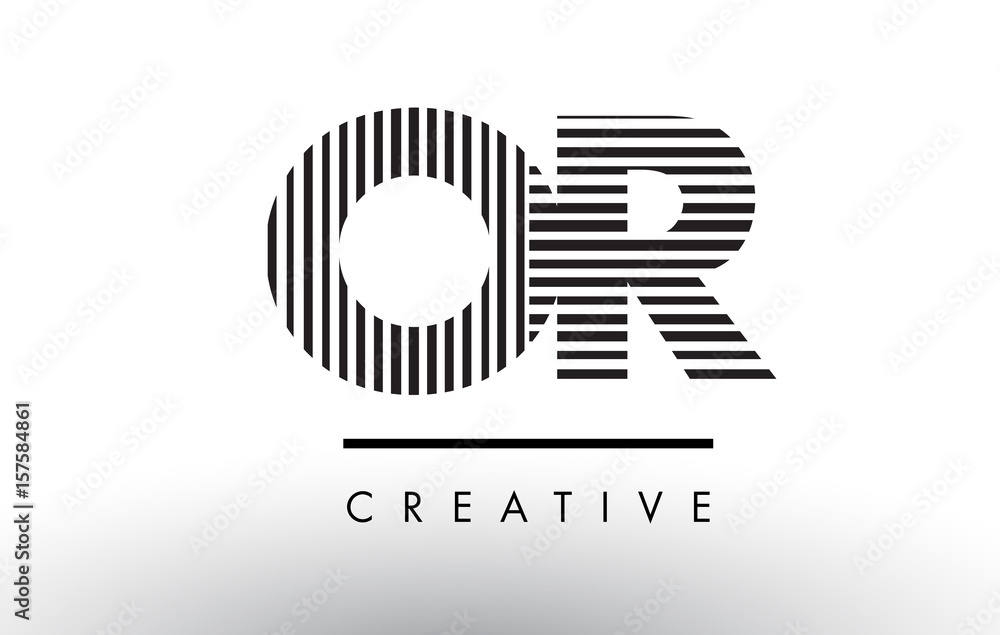 OR O R Black and White Lines Letter Logo Design. OR O R Black and White Lines Letter Logo Design.