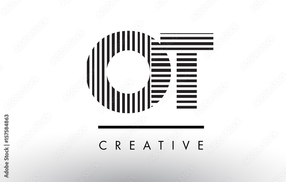 OT O T Black and White Lines Letter Logo Design. OT O T Black and White Lines Letter Logo Design.