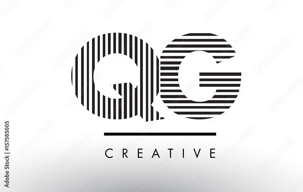 QG Q G Black and White Lines Letter Logo Design. QG Q G Black and White Lines Letter Logo Design.