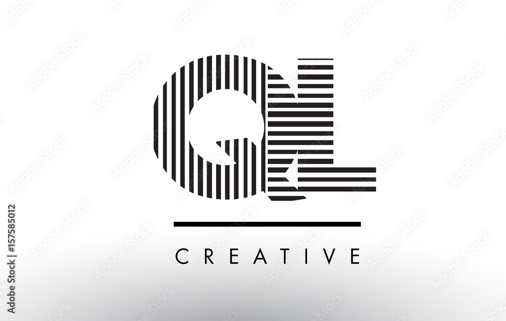 QL Q L Black and White Lines Letter Logo Design. QL Q L Black and White Lines Letter Logo Design.