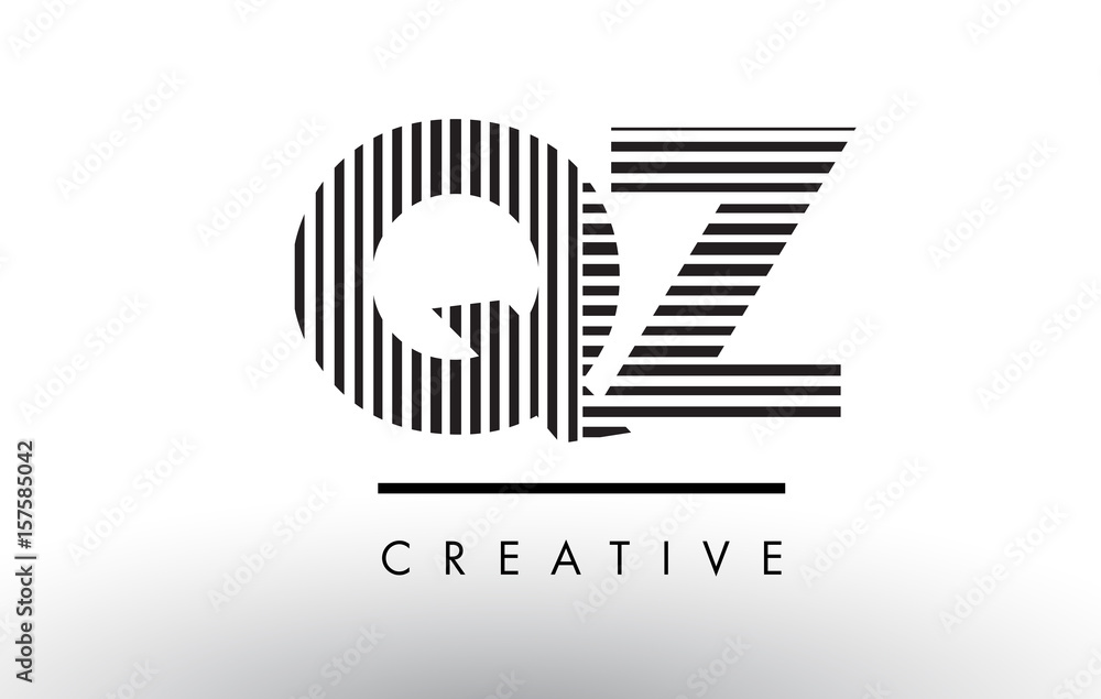 QZ Q Z Black and White Lines Letter Logo Design. QZ Q Z Black and White Lines Letter Logo Design.
