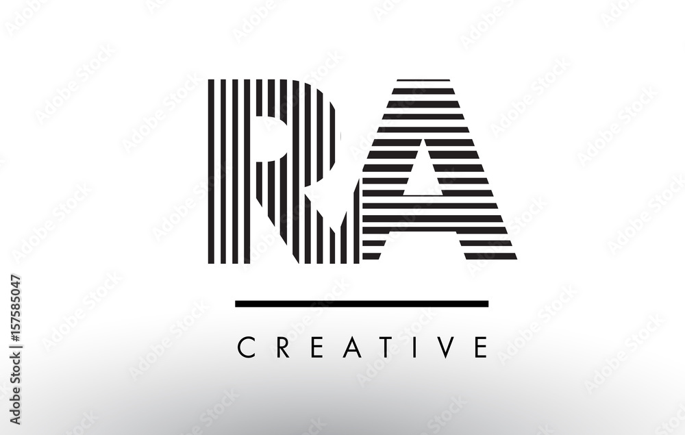 RA R Q Black and White Lines Letter Logo Design. RA R Q Black and White Lines Letter Logo Design.