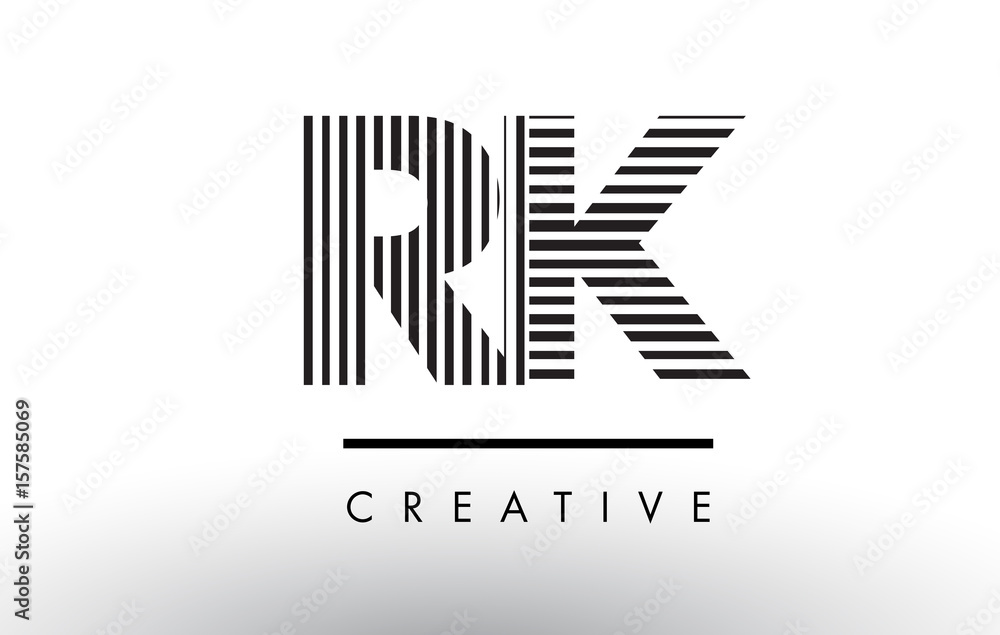 RK R K Black and White Lines Letter Logo Design. RK R K Black and White Lines Letter Logo Design.