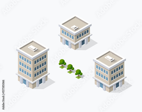 Isometric 3D shop market