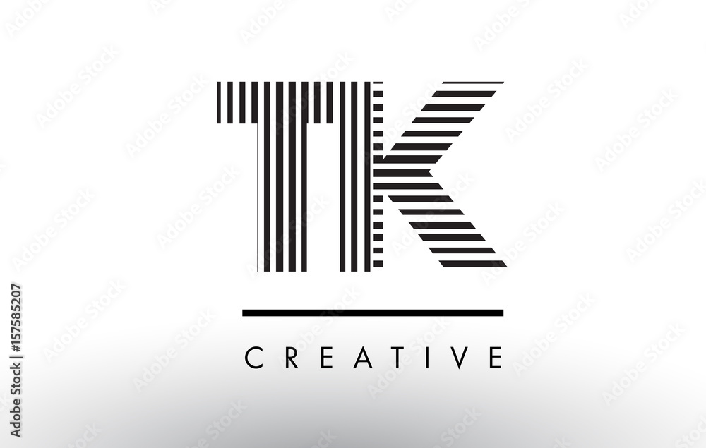 TK T K Black and White Lines Letter Logo Design. TK T K Black and White Lines Letter Logo Design.