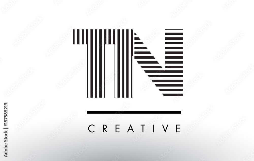 TN T N Black and White Lines Letter Logo Design. TN T N Black and White Lines Letter Logo Design.