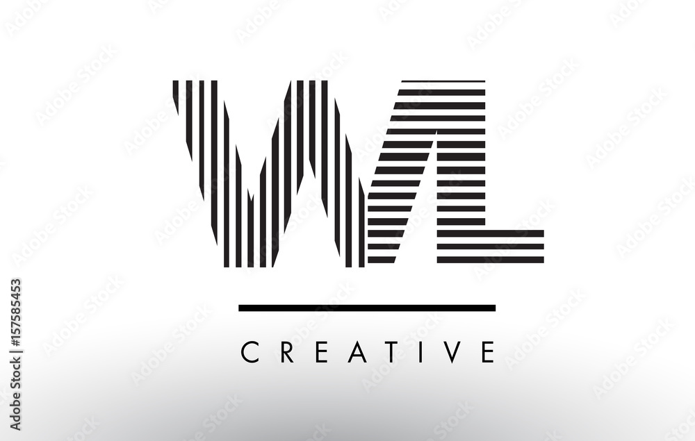 WL W L Black and White Lines Letter Logo Design. WL W L Black and White Lines Letter Logo Design.