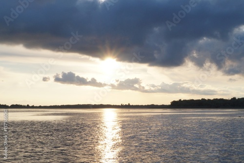 Beautiful twilight in the Danube Delta  Delata Dunarii   