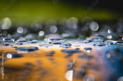 close-up view, water drop