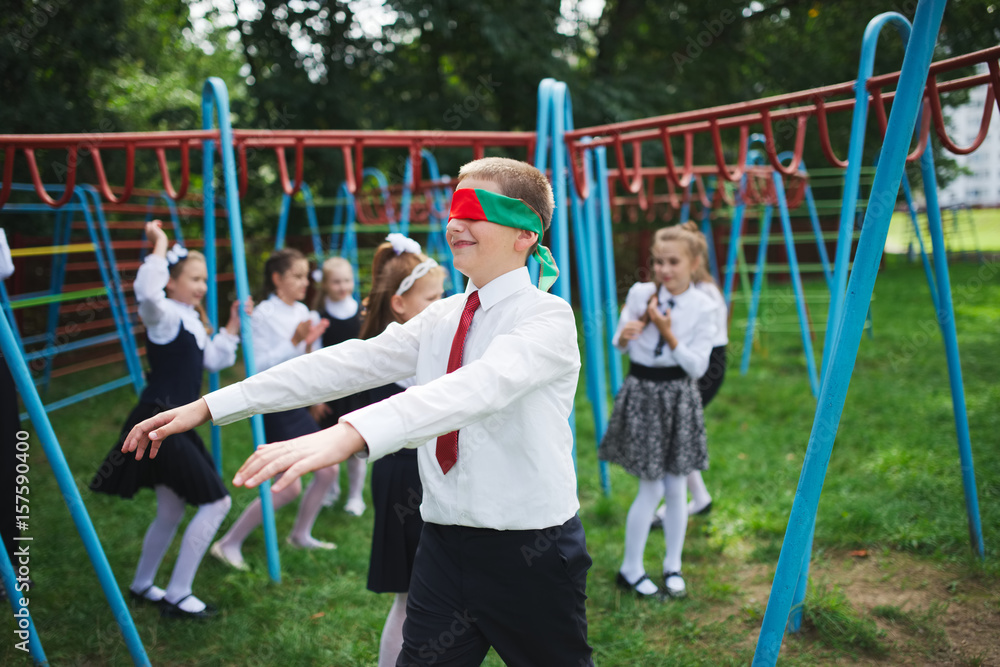 pupils playing on the break outdoors pupils playing on the break outdoors