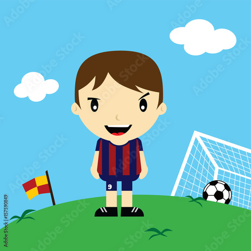 funny cartoon soccer player league vector art