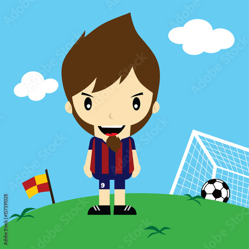 funny cartoon soccer player league vector art