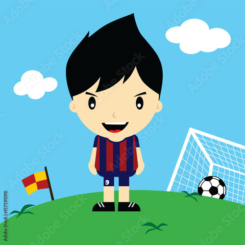 funny cartoon soccer player league vector art