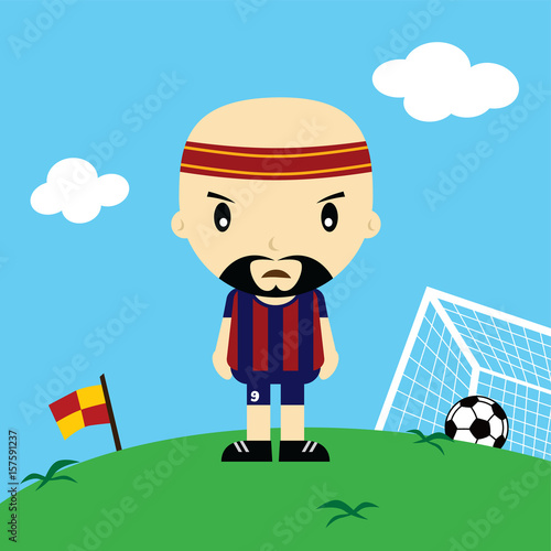 funny cartoon soccer player league vector art