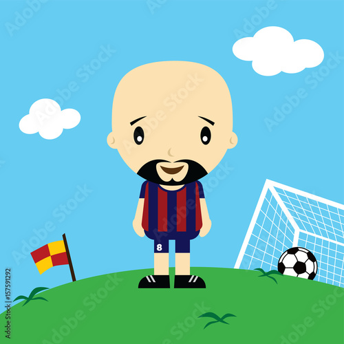 funny cartoon soccer player league vector art