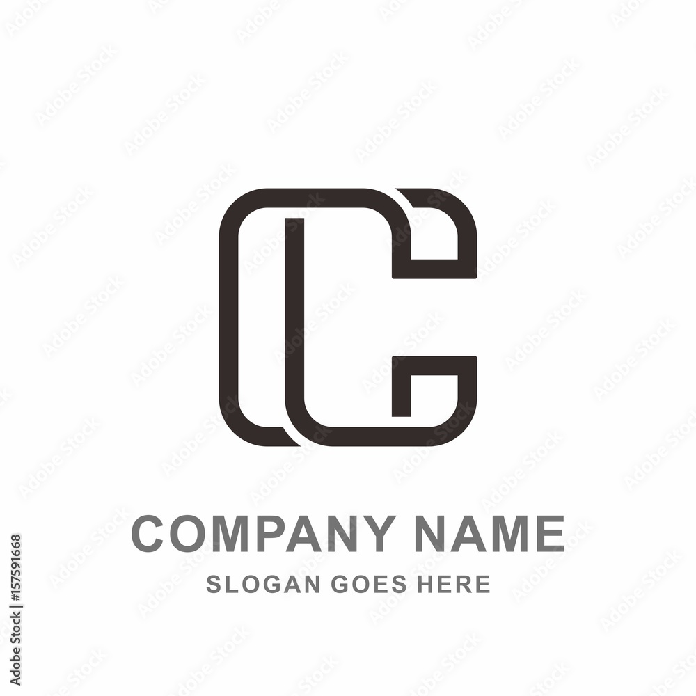 Monogram Letter C Geometric Square Strips Architecture Interior Construction Business Company Stock Vector Logo Design Template