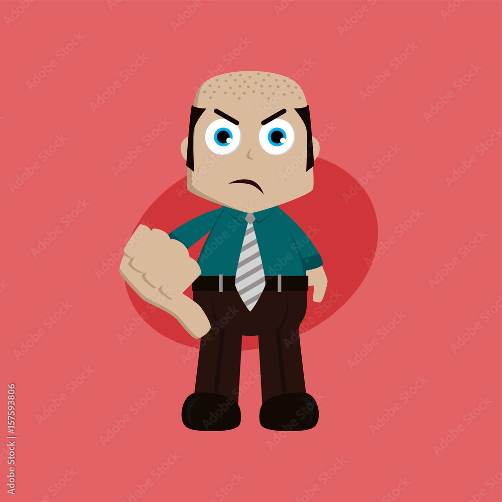 businessman manager at work thumb down cartoon vector art businessman manager at work thumb down cartoon vector art