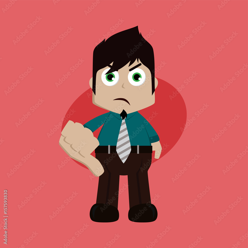 businessman manager at work thumb down cartoon vector art businessman manager at work thumb down cartoon vector art