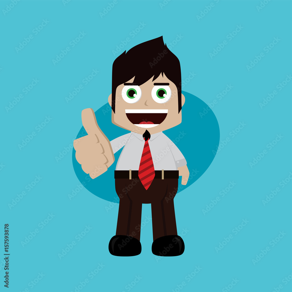businessman manager at work thumb up cartoon vector art businessman manager at work thumb up cartoon vector art