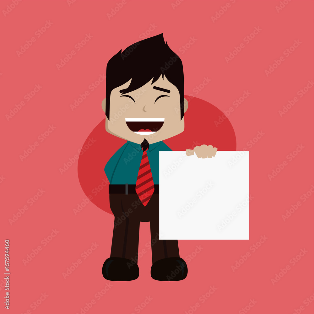 businessman manager at work holding blank sign cartoon vector art businessman manager at work holding blank sign cartoon vector art