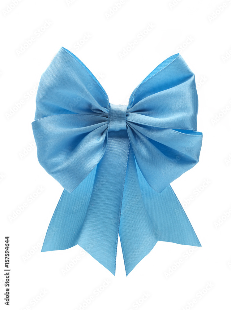 Blue bow on a white background Blue bow on a white background