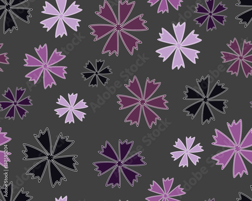Seamless pattern with cornflowers. Hand-drawn vector illustration.