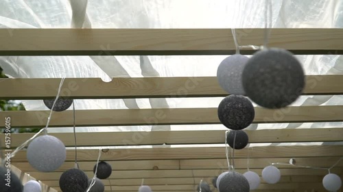 Wedding decor of balls in rustic style photo