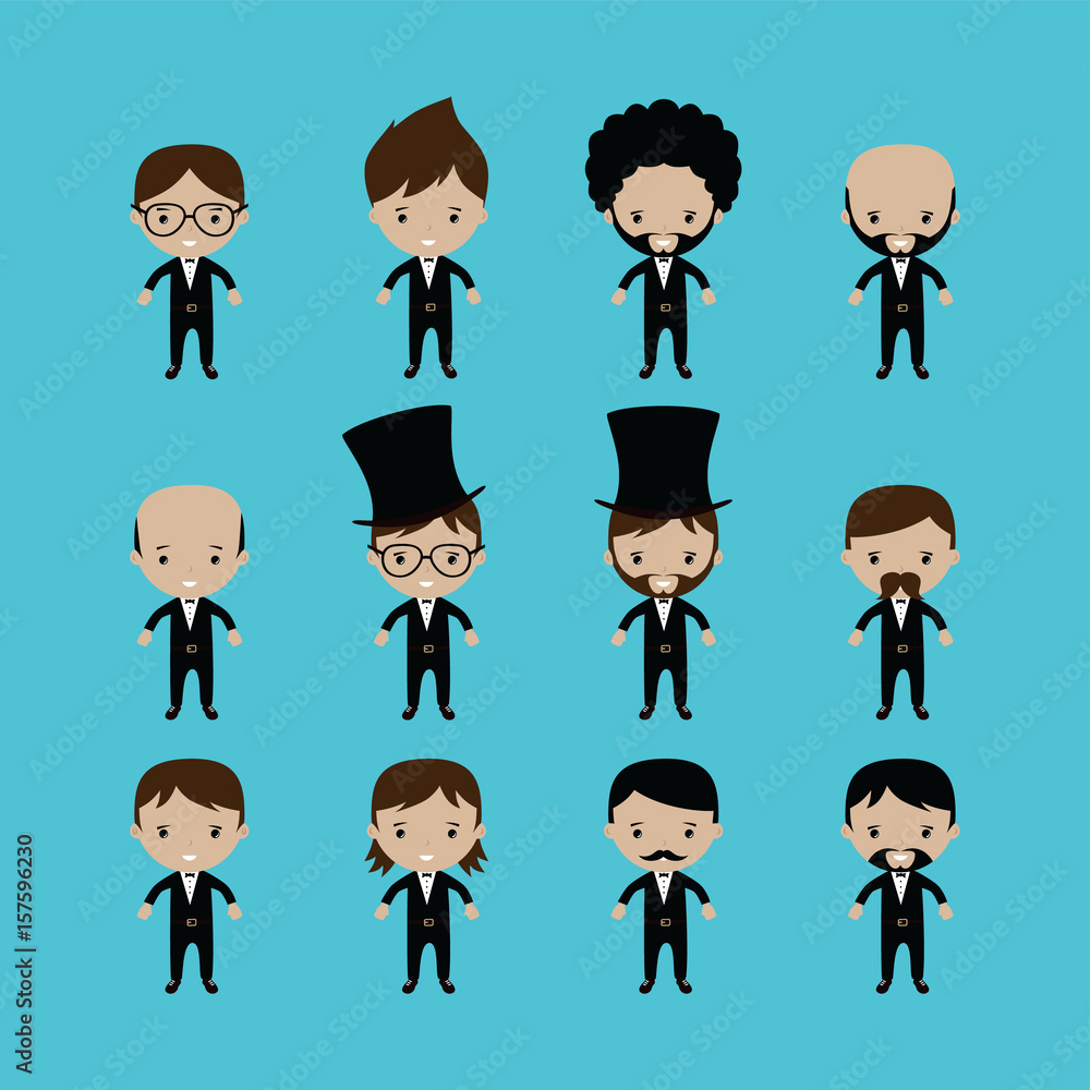adorable groom lovely cartoon marriage theme vector adorable groom lovely cartoon marriage theme vector