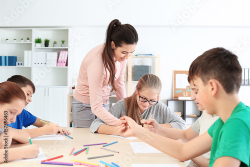 Female teacher conducting l...