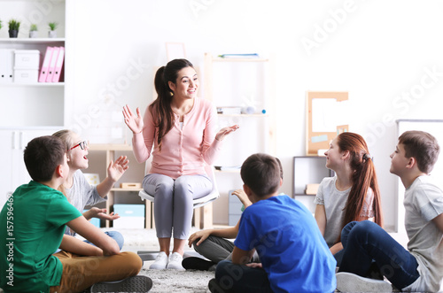 Female teacher conducting l...