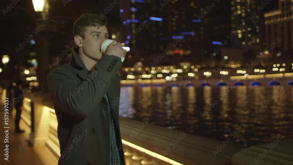 Evening tea drinking on a street Evening tea drinking on a street