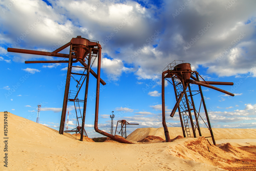 Abandoned equipment in the desert. Abandoned equipment in the desert.