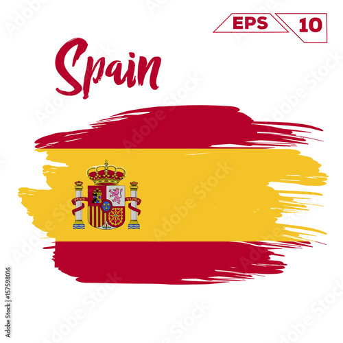 Spain flag brush strokes painted vector illustration