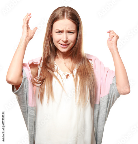 Emotional pregnant woman on...