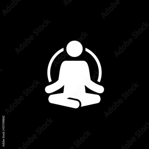 Yoga Fitness Icon. Flat Design.