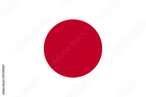 Japanese flag, flat layout, vector illustration