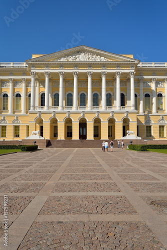 Entrance and courtyard in front of the Russian Museum in the summer