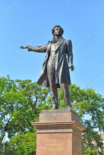 The monument to A. S. Pushkin's big on Arts square in summer Sunny day