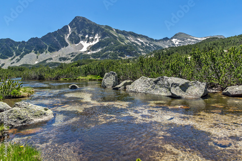 Amazing Landscape of Sivrya peak and Banski lakes, Pirin Mountain, Bulgaria photo