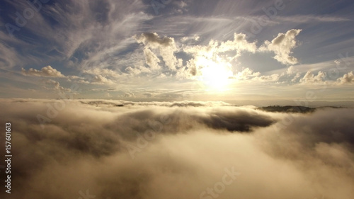 Aerial View over the clouds