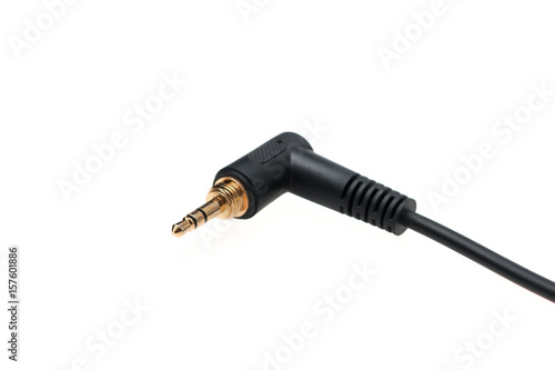 Close view on minijack connection