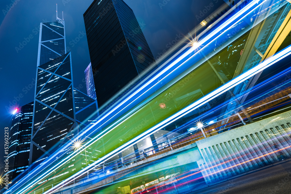 urban traffic road with cityscape at night in modern city of China. urban traffic road with cityscape at night in modern city of China.