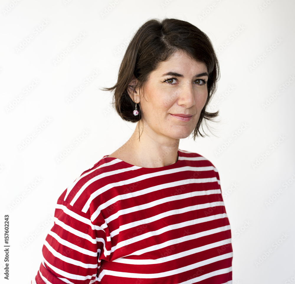 Caucasian Woman Face Expression Studio Portrait Caucasian Woman Face Expression Studio Portrait
