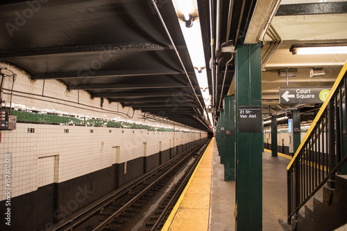 Empty New York subway station