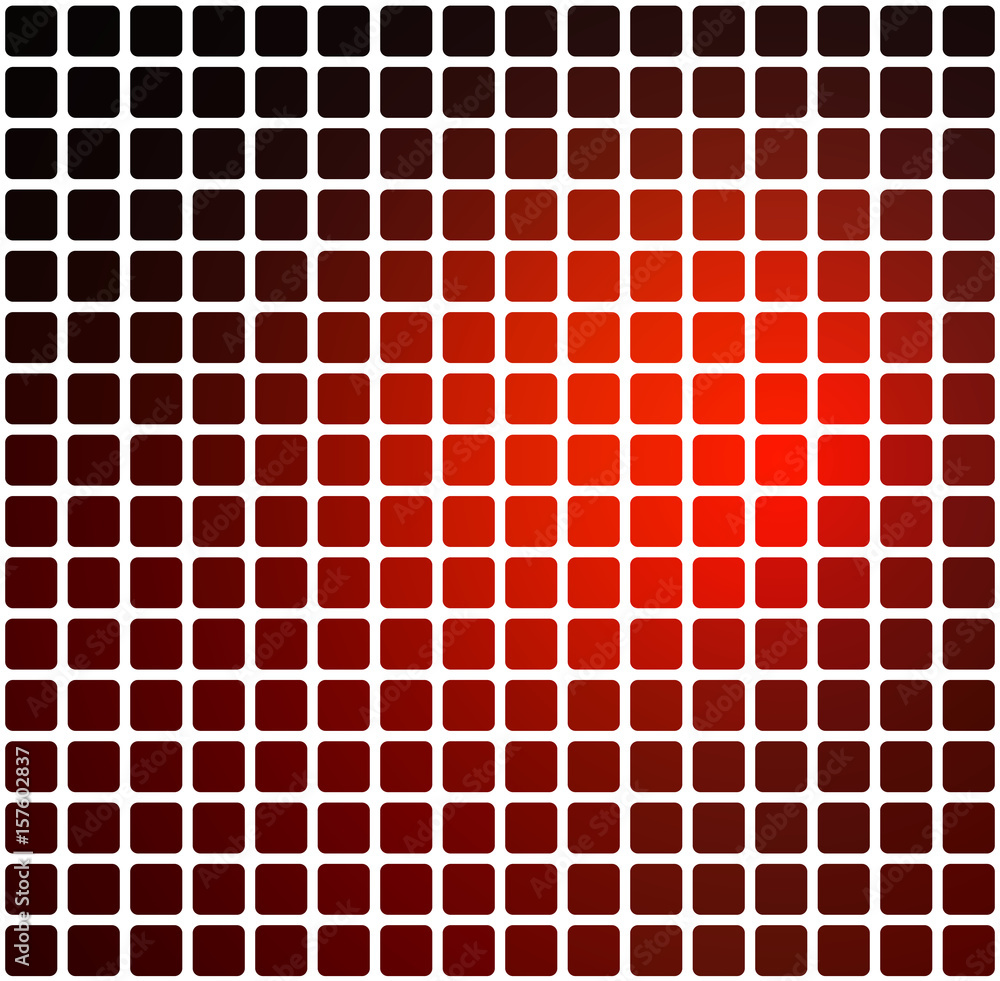 Red brown black rounded mosaic background over white square Red brown black rounded mosaic background over white square