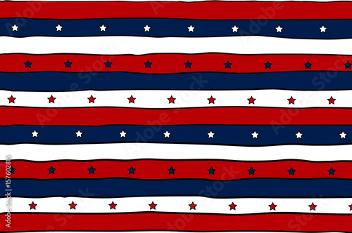 Striped patriotic background with stars