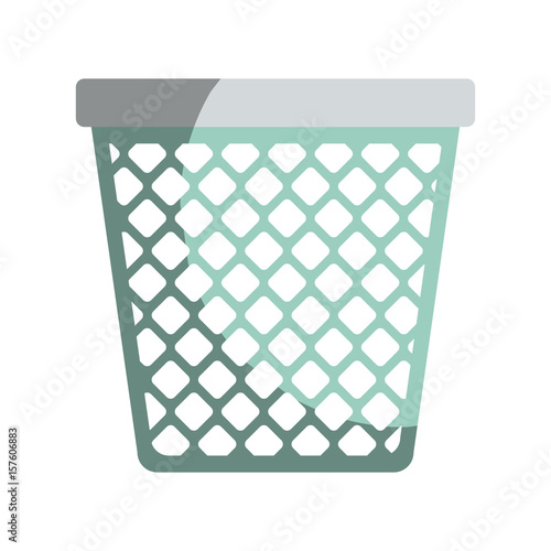 colorful graphic of office trash can without contour and half shadow vector illustration