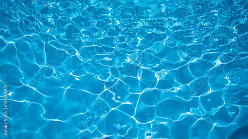 Blue water surface in swimming pool