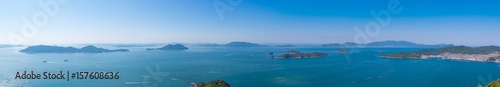 瀬戸内海パノラマ風景 女木島～小豆島 屋島からの眺め