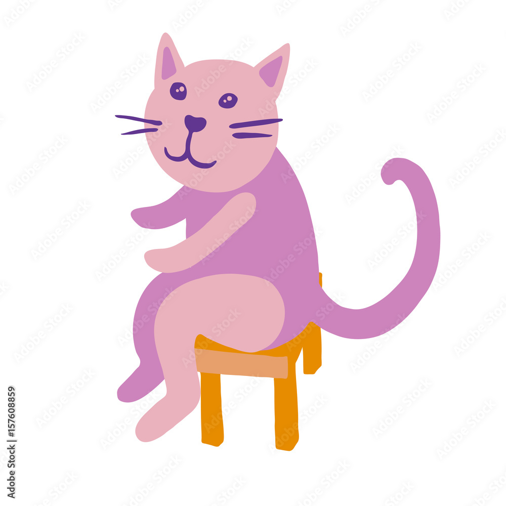 Cat sitting on stool Cat sitting on stool
